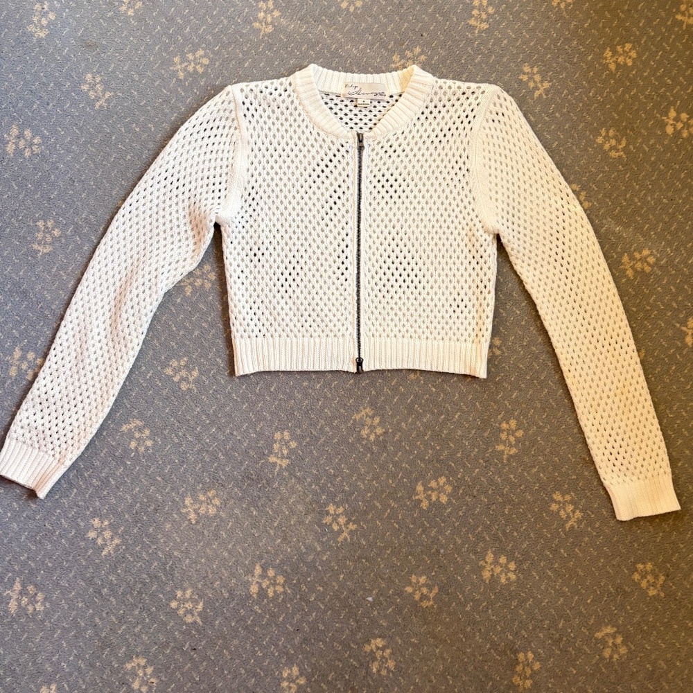 Vintage Havana, White, Zip up cardigan